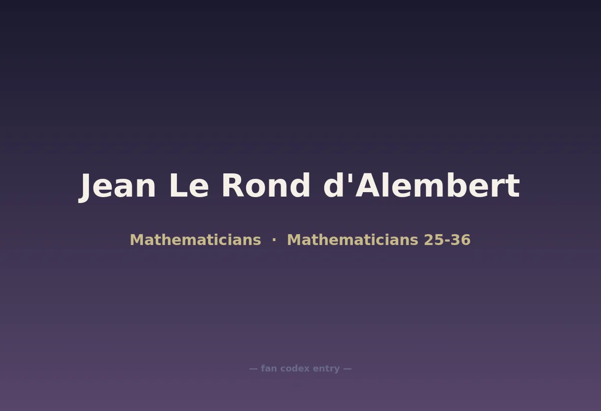 Jean Le Rond d'Alembert